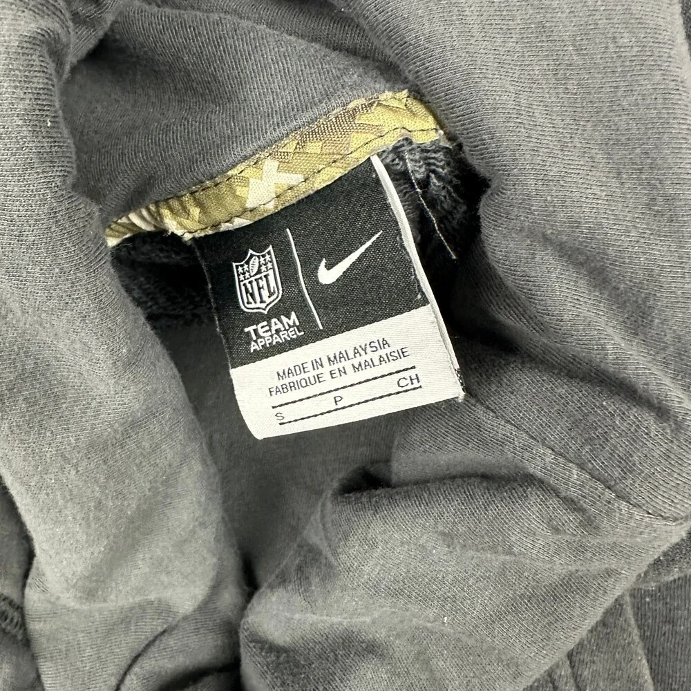 Carolina Panthers Hoodie Women Small Gray Nike On Field Salute Service Collar *